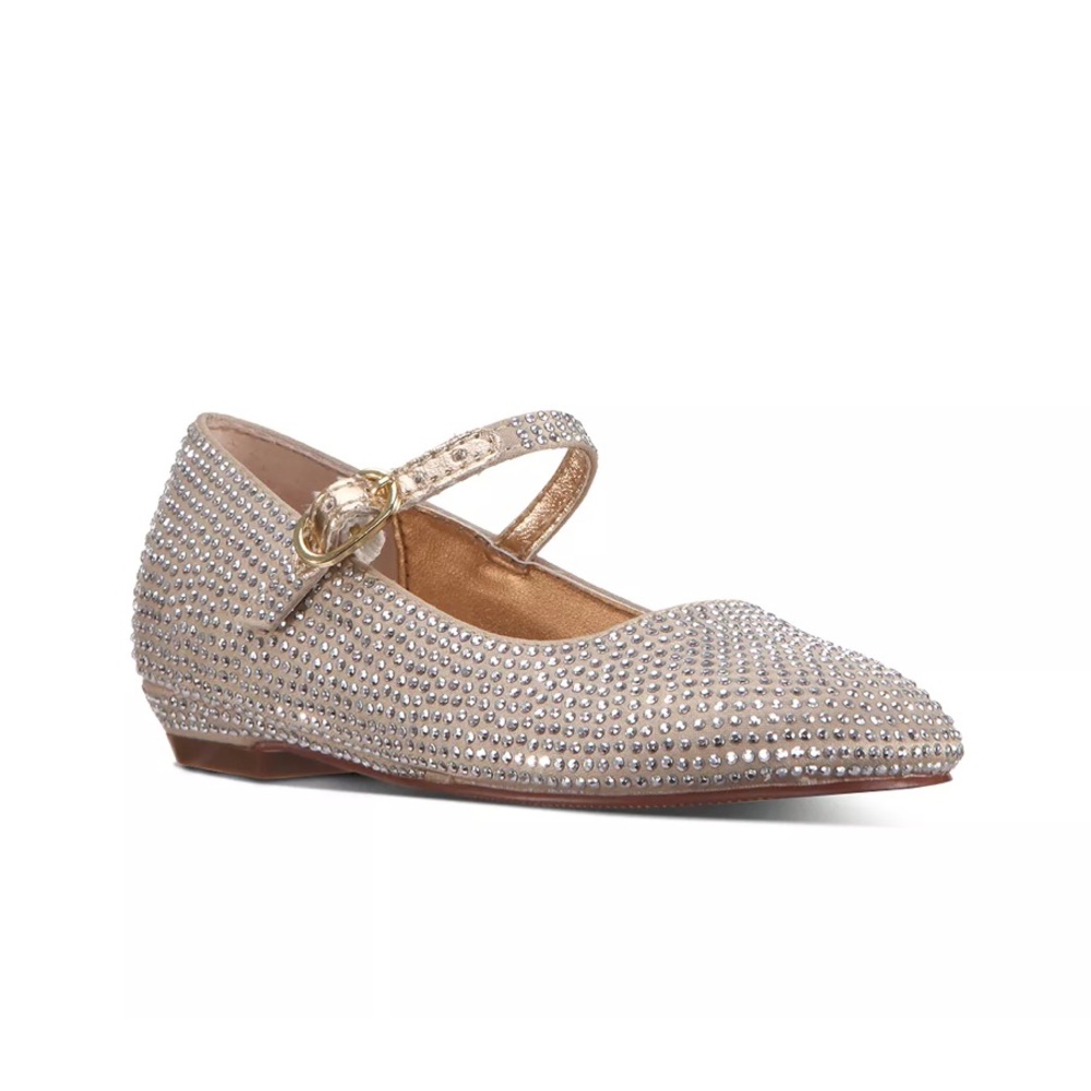 Nina’s gold & studded mary janes